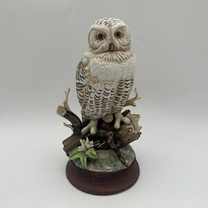 Vintage Ceramic Owl. ‎ 10 1/2" H. From Napcoware. Detailed Branches And Flowers.